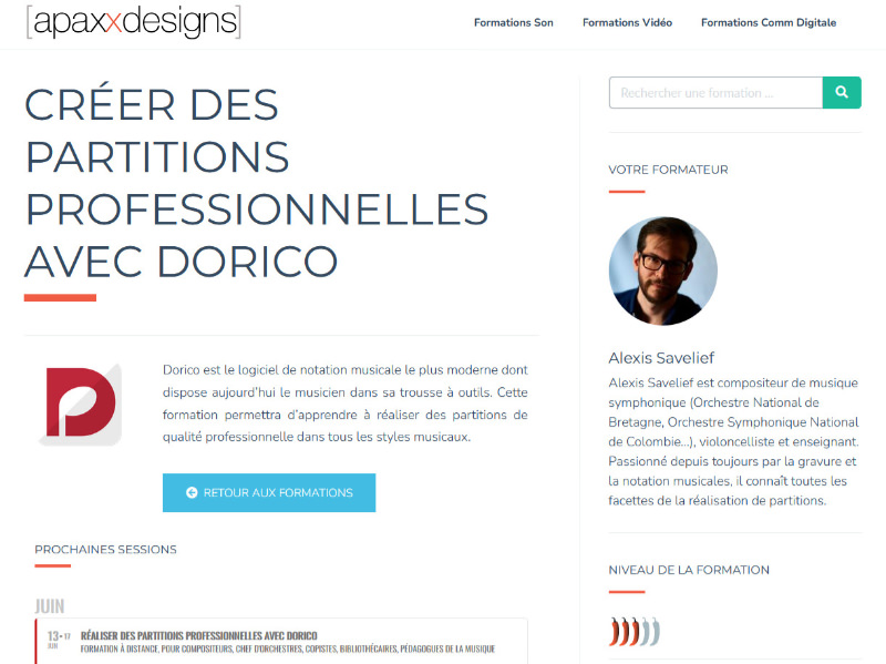 Formation “Créer des partitions professionnelles avec Dorico” chez apaxxdesigns