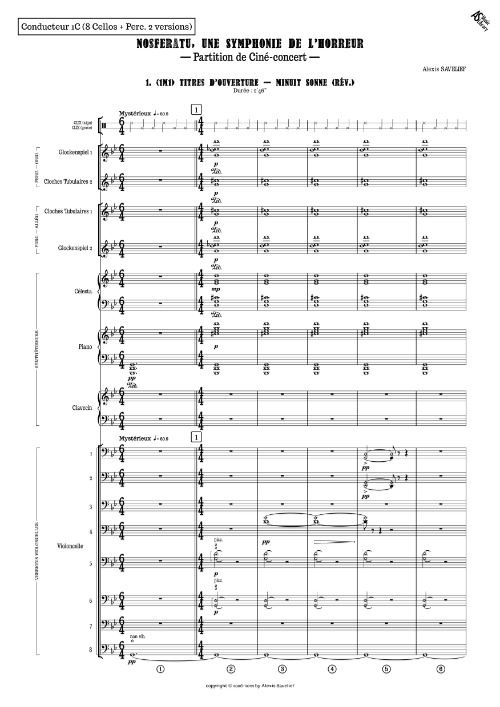 Nouvelle édition révisée des partitions du ciné-concert “Nosferatu, Une Symphonie de l’Horreur”