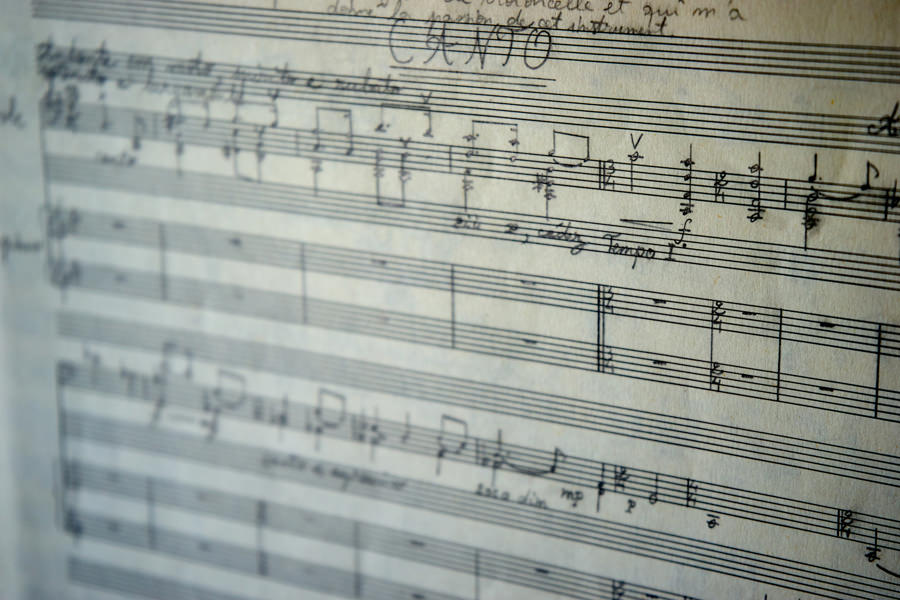 partition manuscrite de “Canto”, de Alexis Savelief